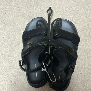 American eagle black sandals, Velcro with buckles brand new with tags